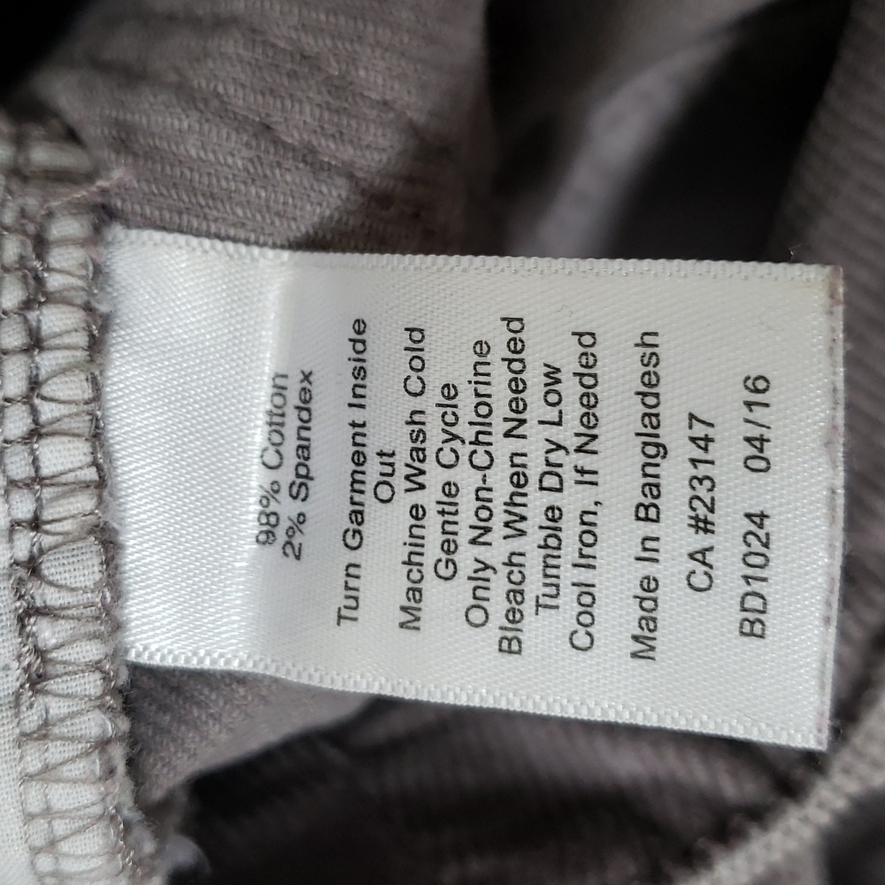Talbots Simply Flatting 5-Pocket Gray Corduroy Pants, Size 6P - Picture 6 of 6